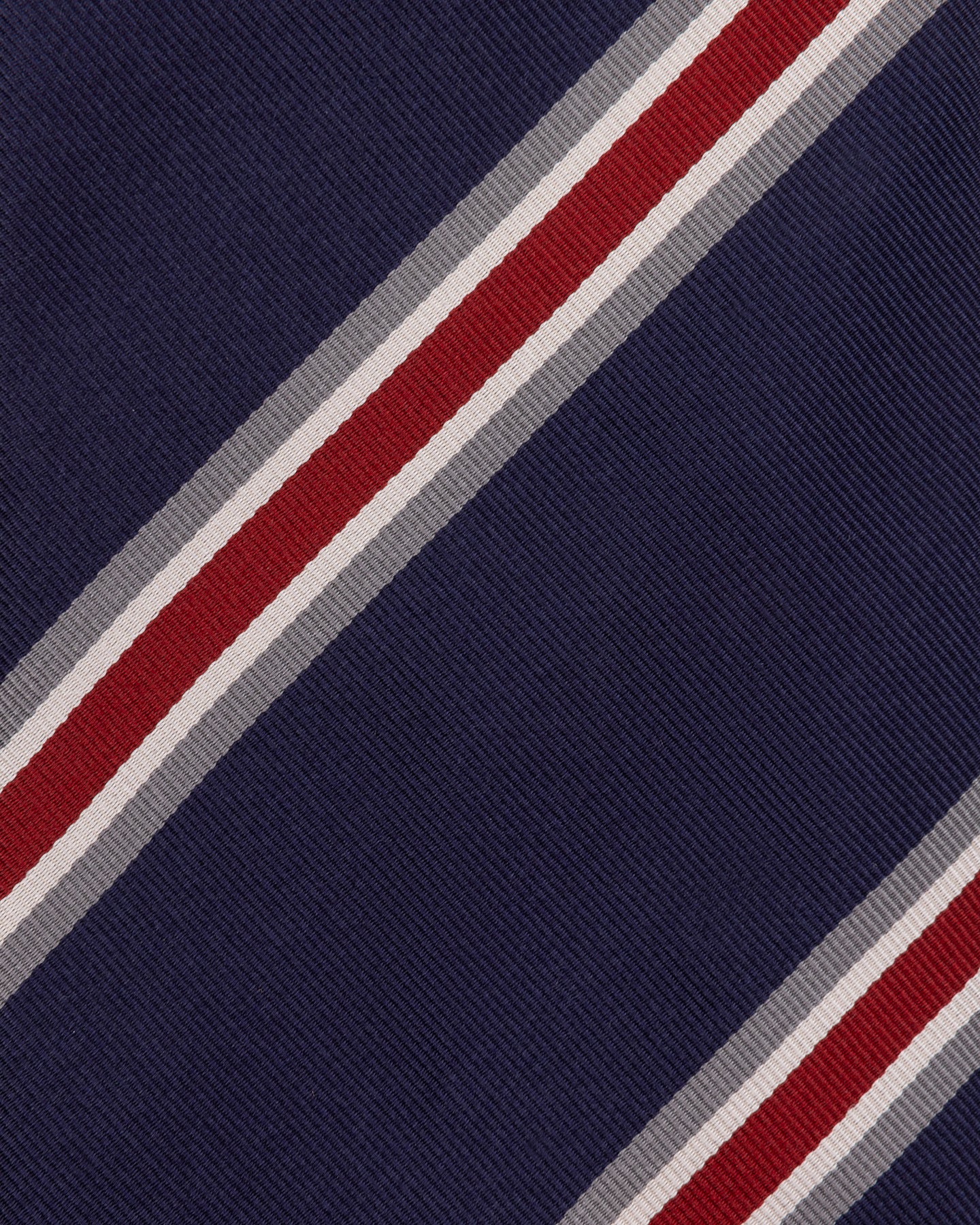 Navy Red Grey Stripe Silk Cotton Mogador