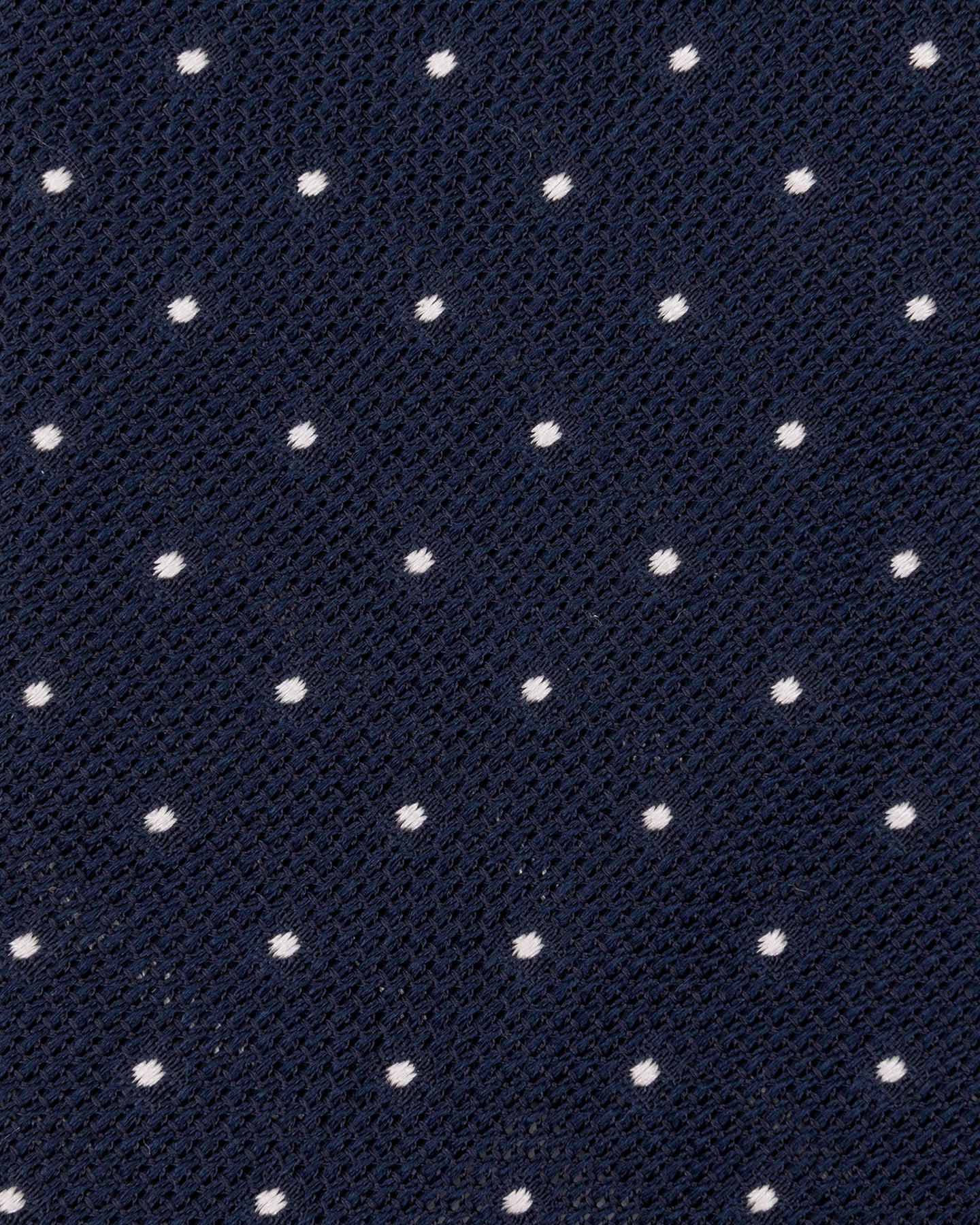 Navy White Small Polka Dot Grenadine Silk
