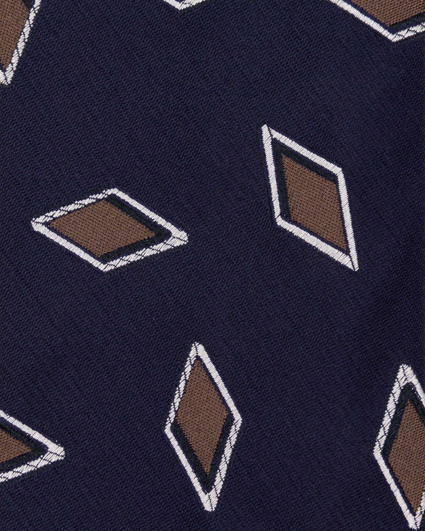 Navy and Brown Diamond Jacquard Silk Tie