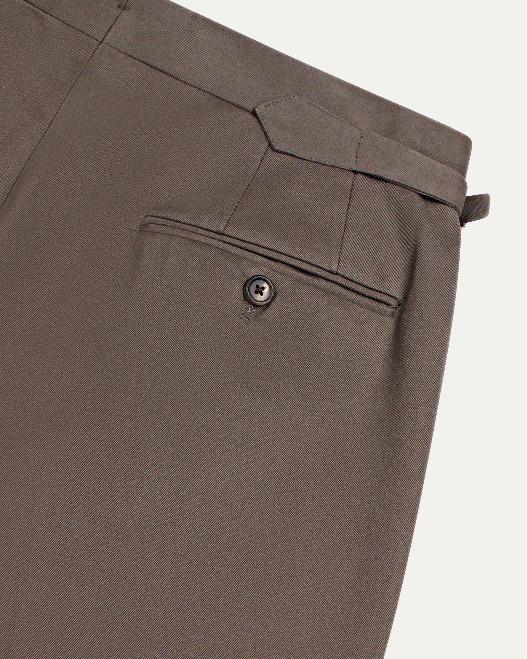 Made-To-Order Trousers in Tobacco Cotton Drill