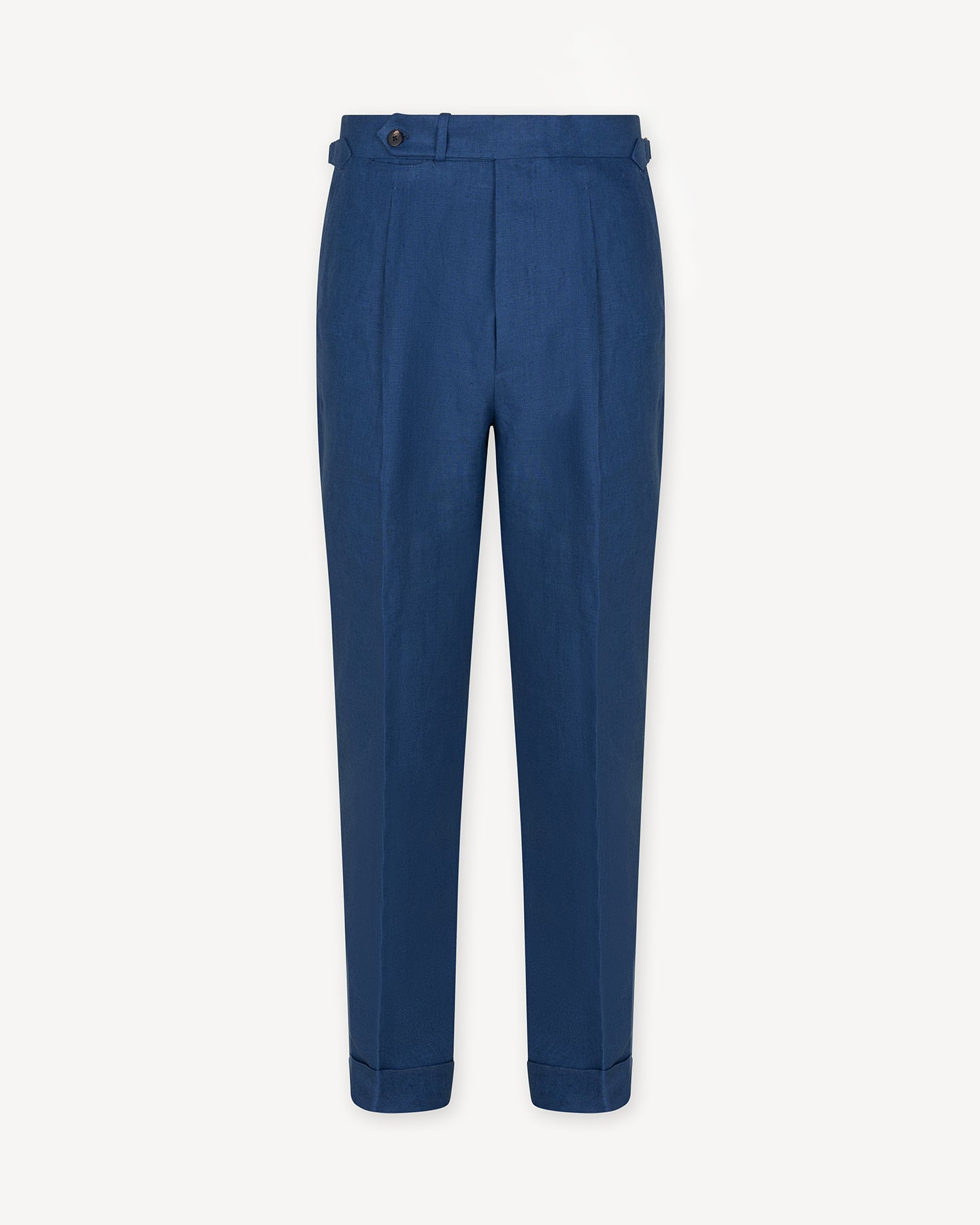 Blueberry Single Pleat Linen Trousers
