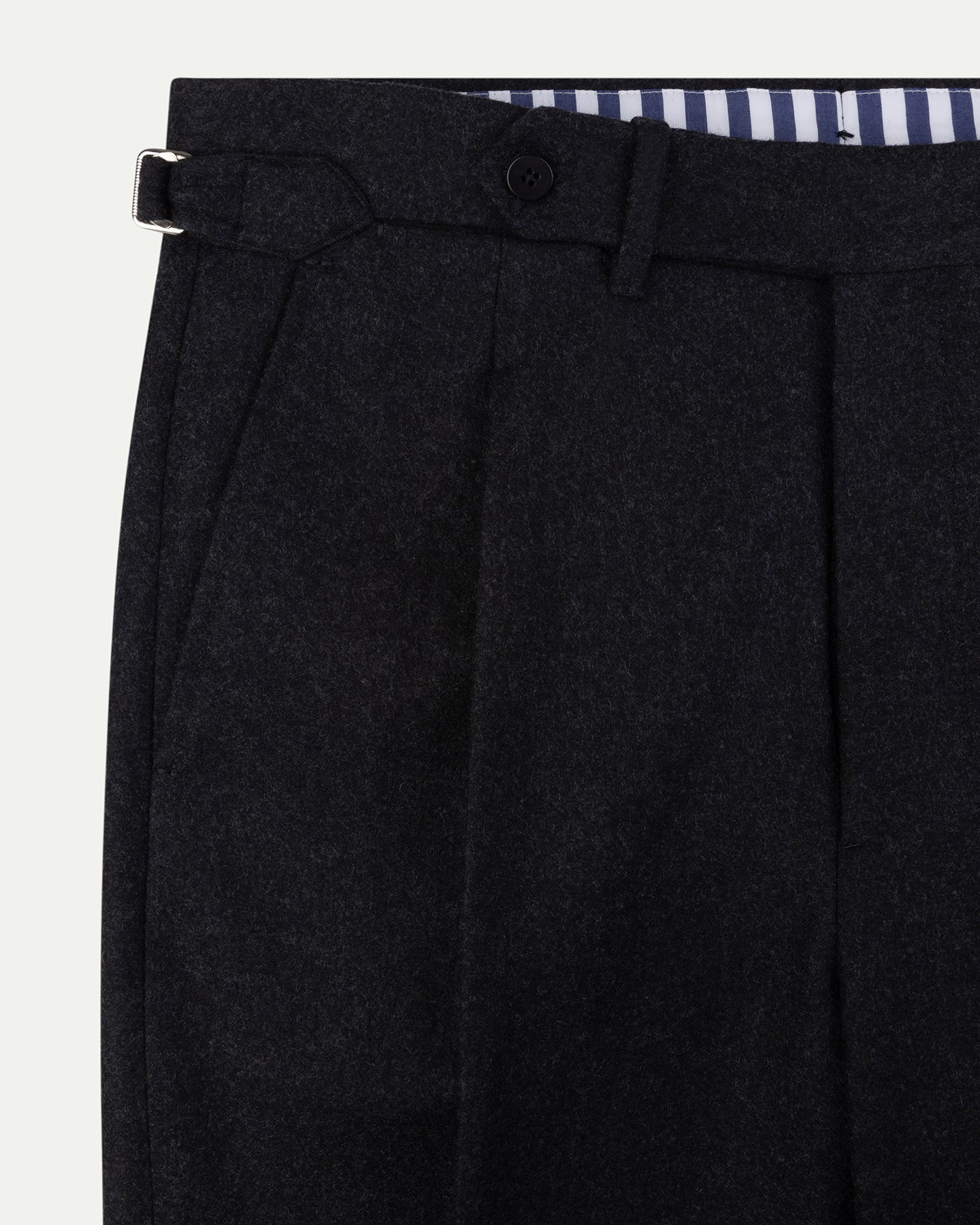 Made-To-Order Trousers in Charcoal Flannel