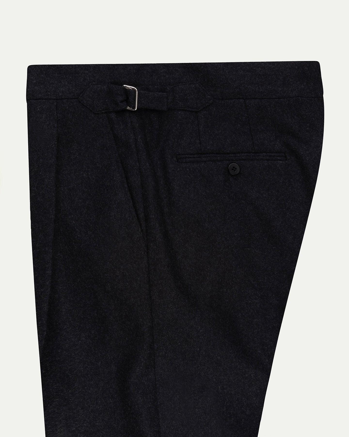 Made-To-Order Trousers in Charcoal Flannel