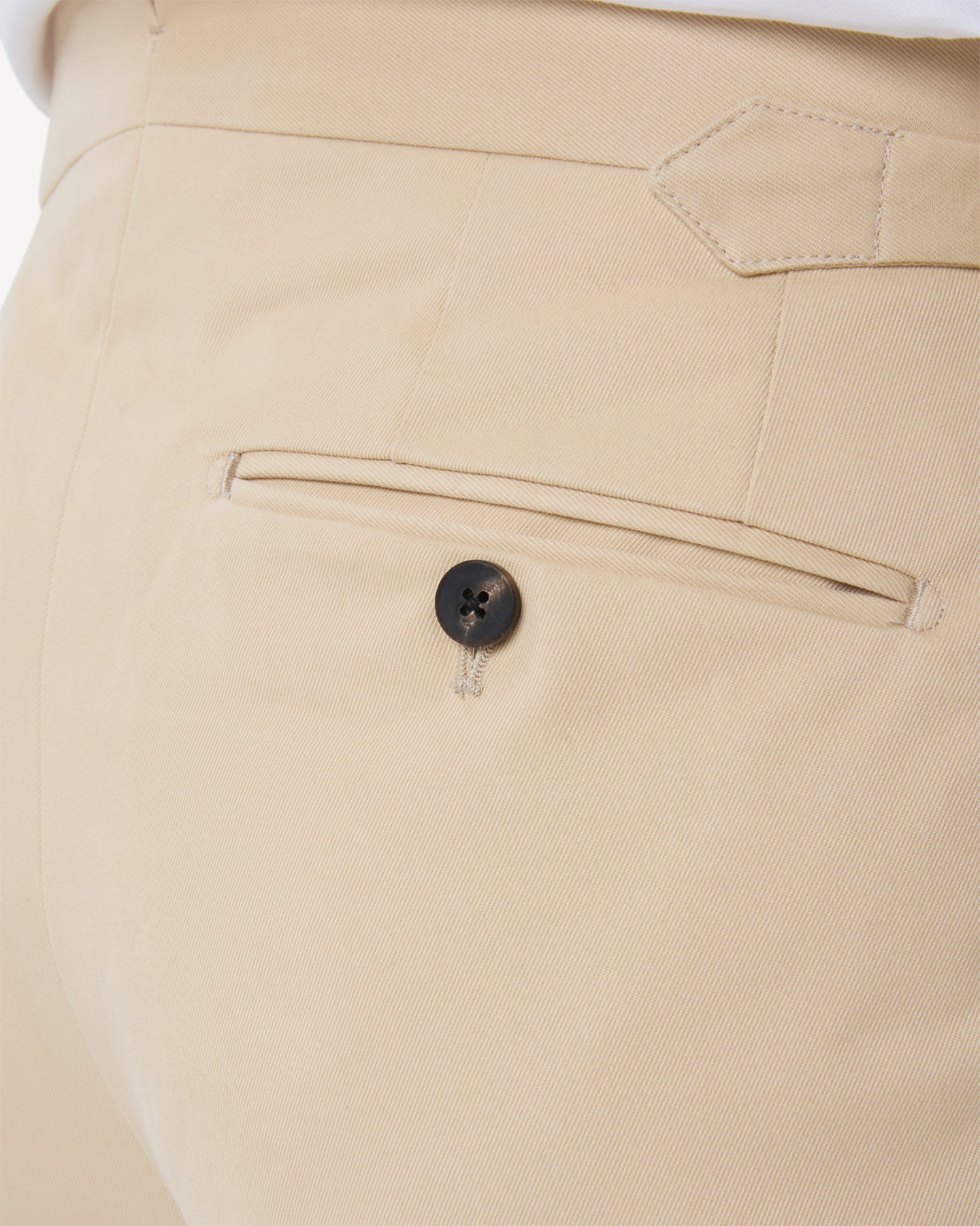 Cream cotton trousers with horn buttons