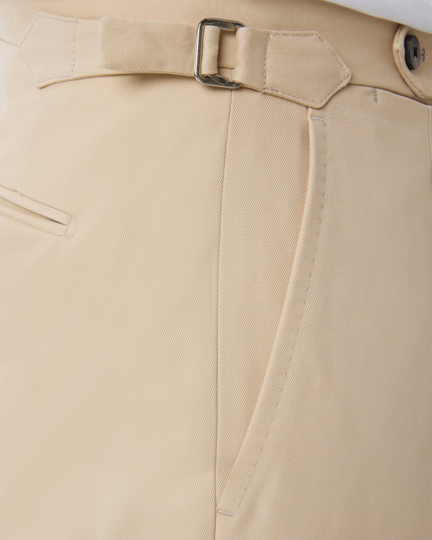 Cream cotton trousers with side adjusters
