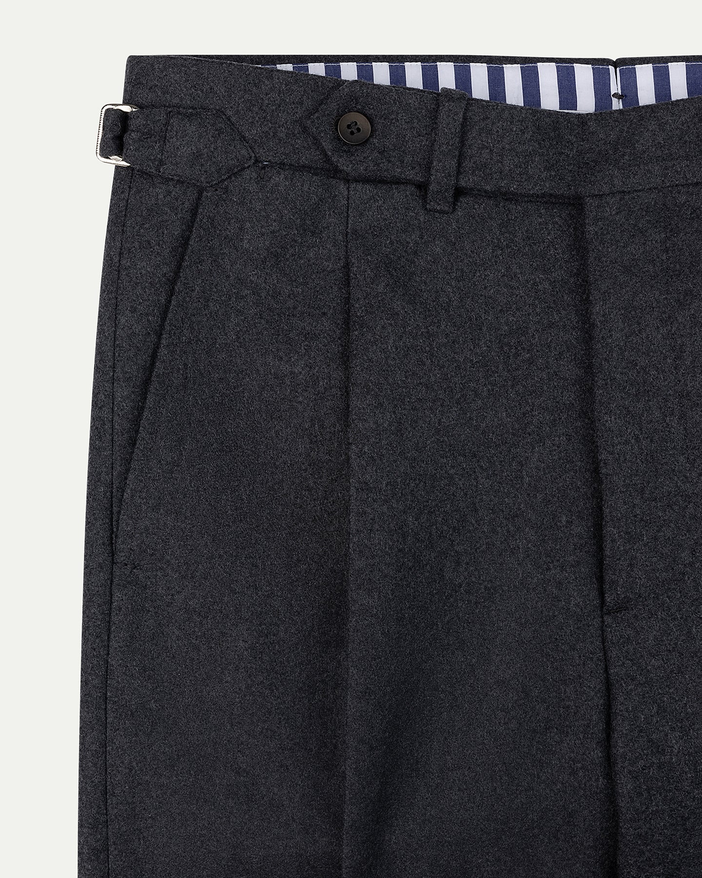 Made-To-Order Trousers in Dark Grey Flannel