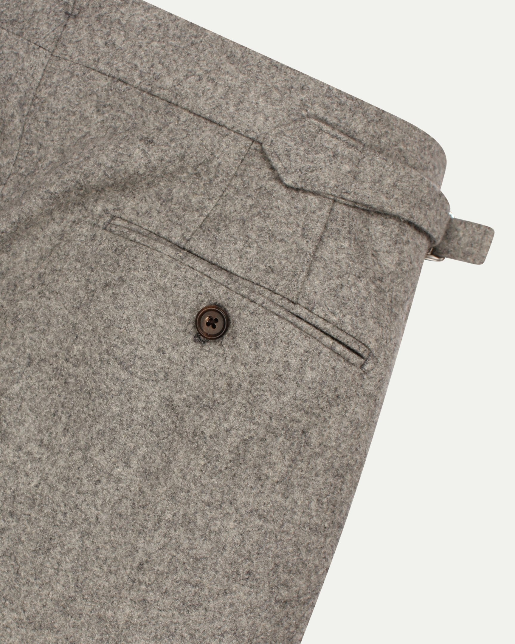 Made-To-Order Trousers in Light Grey Flannel