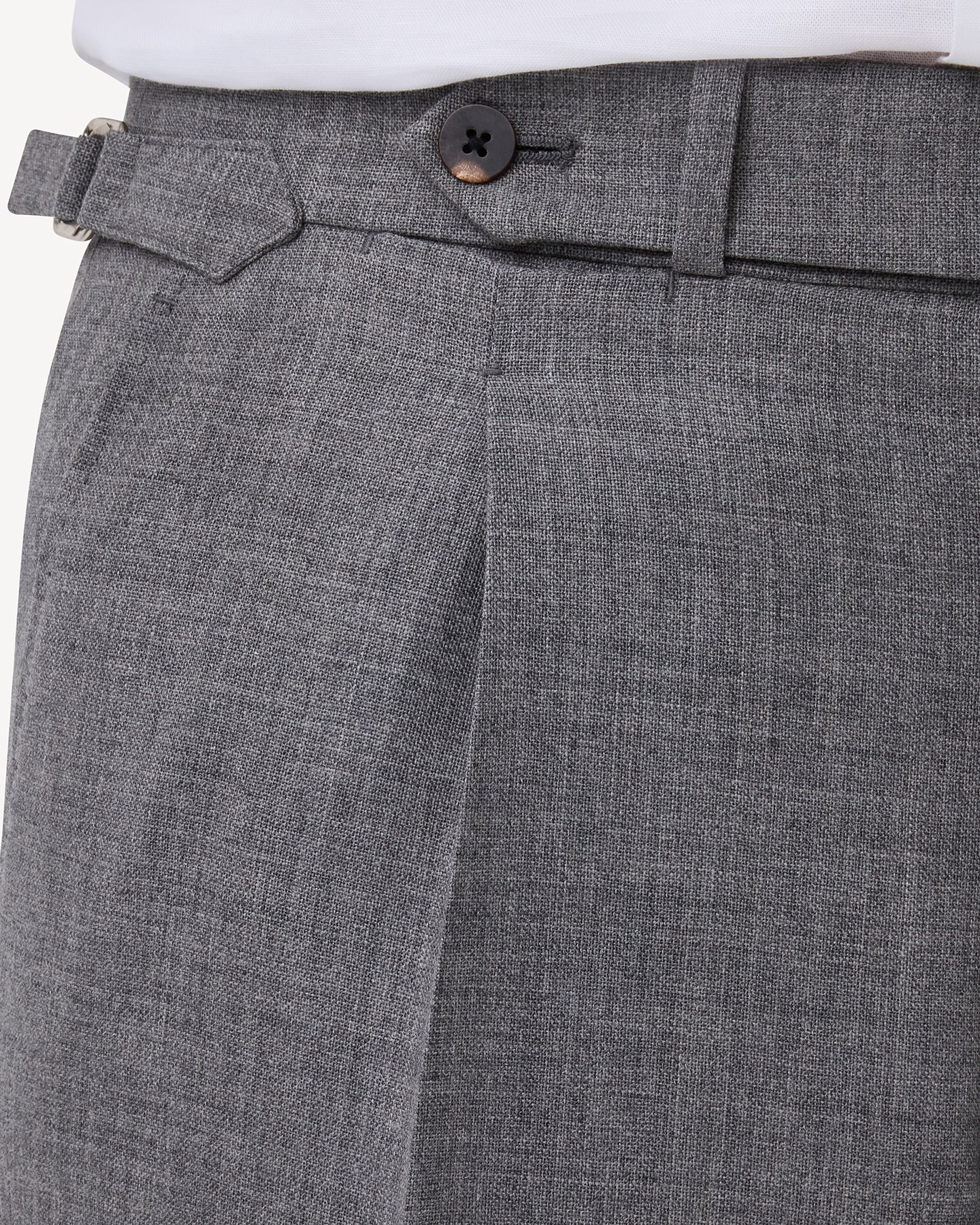 Light Grey Single Pleat Tropical Wool Trousers