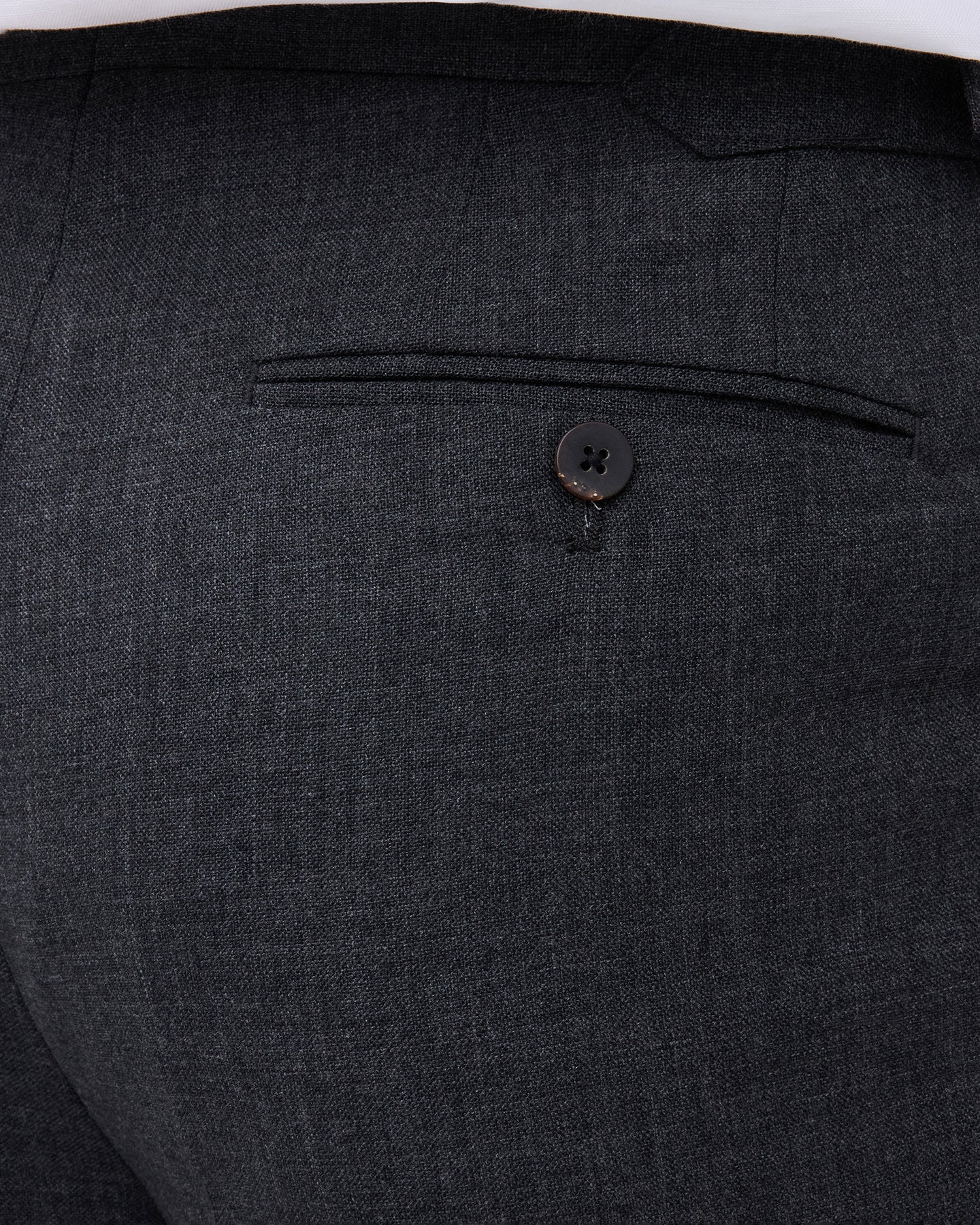 Dark Grey Single Pleat Tropical Wool Trousers