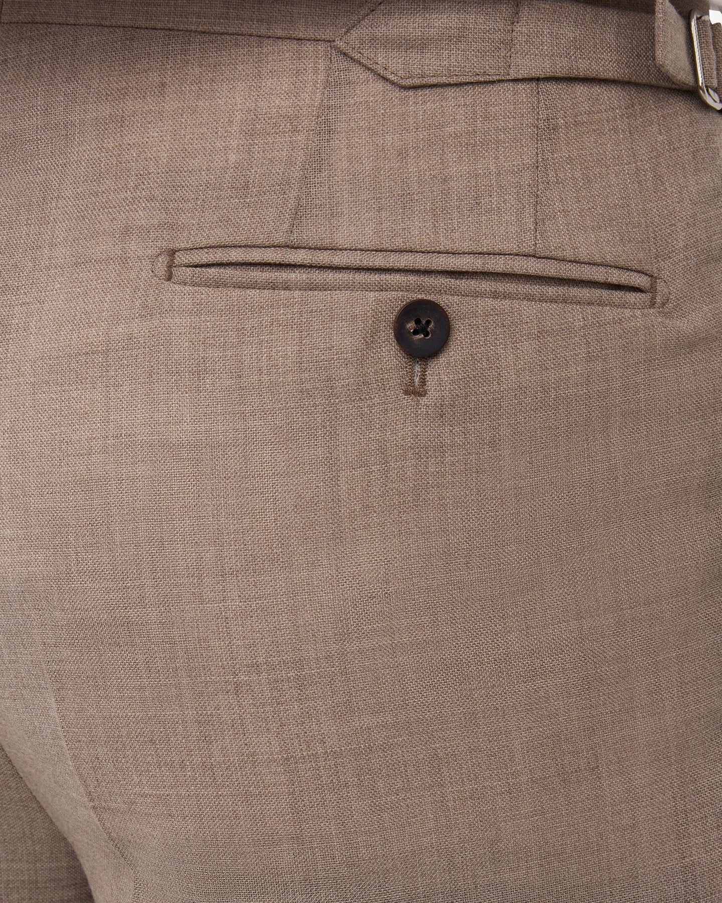 Sand Single Pleat Tropical Wool Trousers