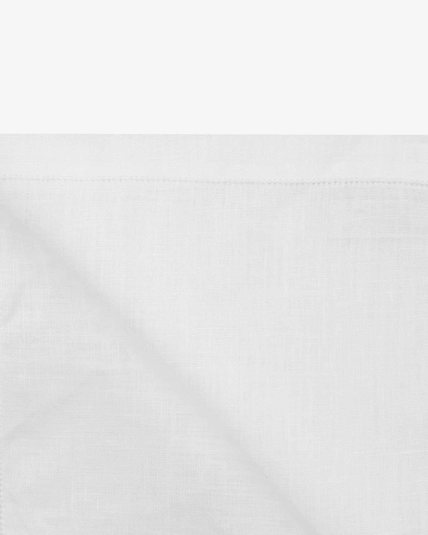 White Linen Handkerchief with punched hem