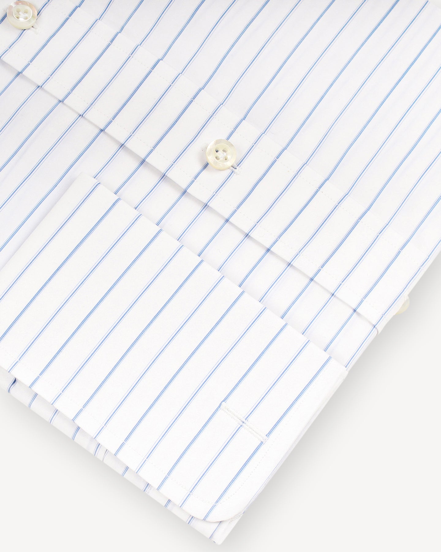 Horizontal stripe poplin shirt with double cuffs