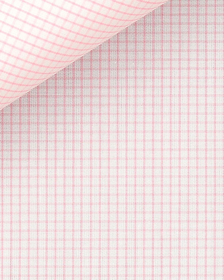 Thomas Mason Pink Grid Poplin 100s