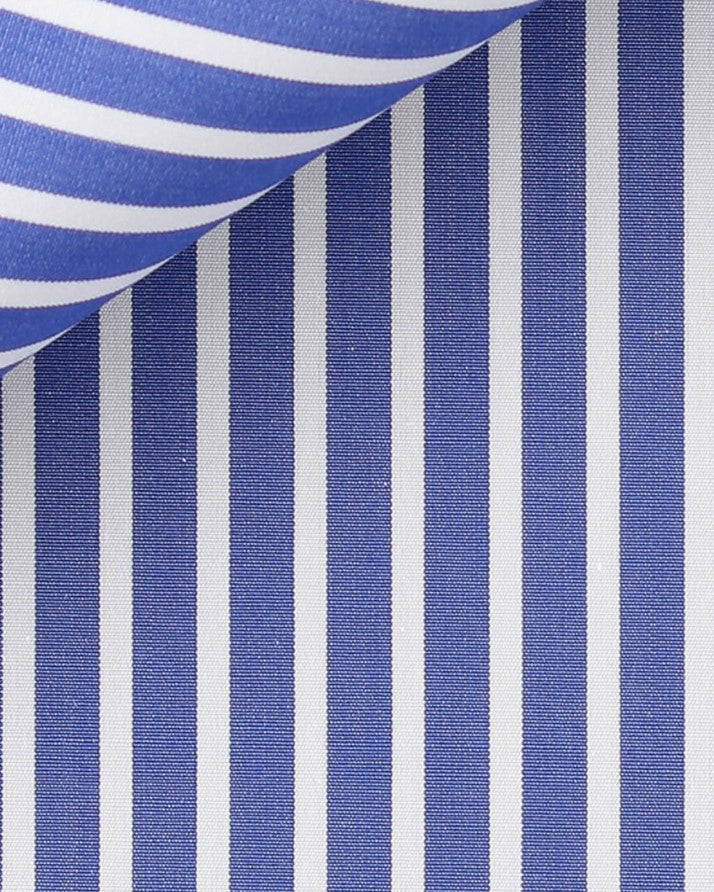 Thomas Mason Dark Blue Reverse Stripe 120s