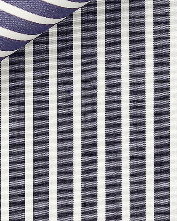 Thomas Mason Navy Reverse Stripe Poplin 120s