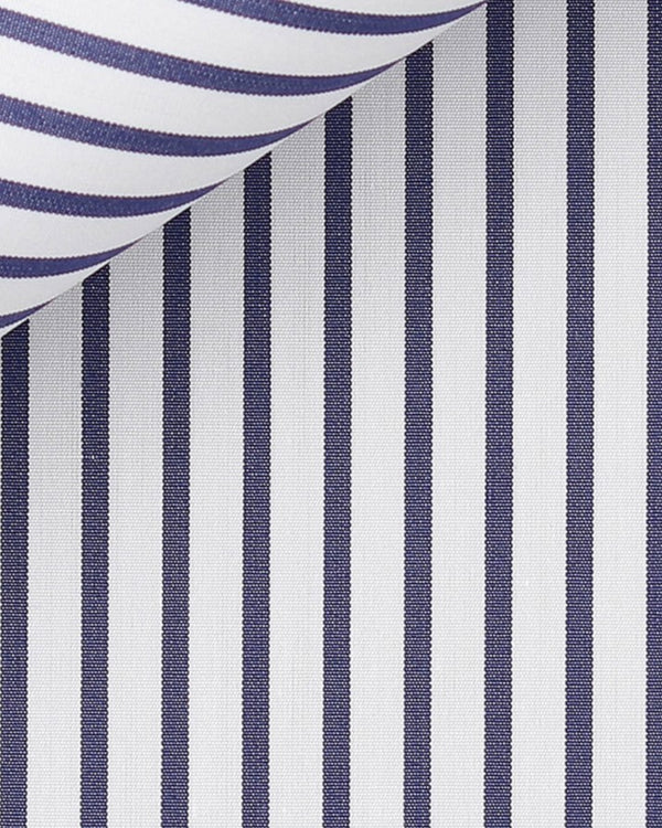 Thomas Mason Navy Pencil Stripe Poplin 120s