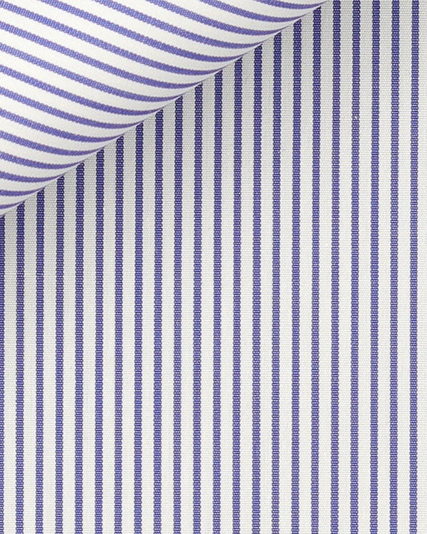 Thomas Mason Navy Stripe Non-Iron Poplin 120s