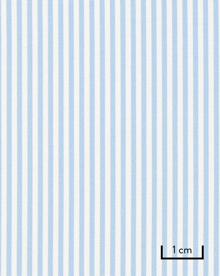 Thomas Mason Light Blue Poplin 120s Fine Bengal Stripe