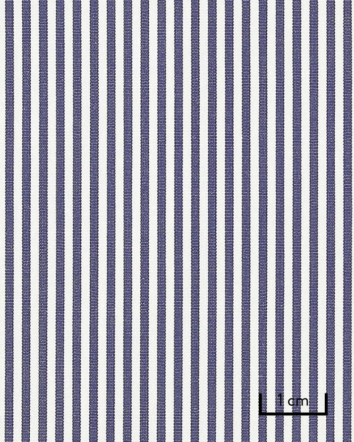 Thomas Mason Navy Poplin 120s Fine Bengal Stripe