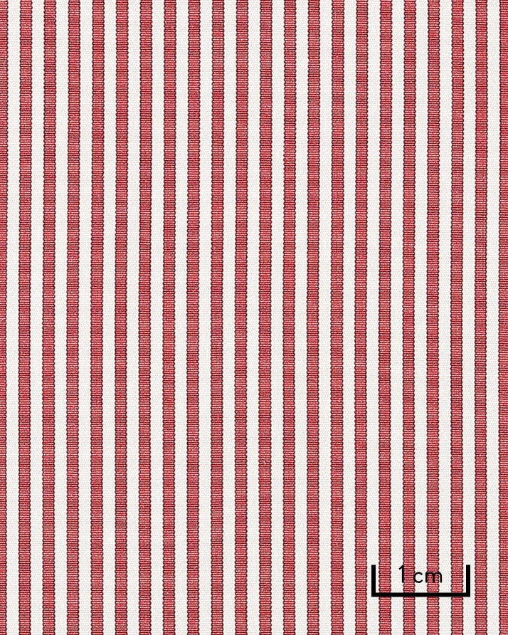 Thomas Mason Red Poplin 120s Fine Bengal Stripe