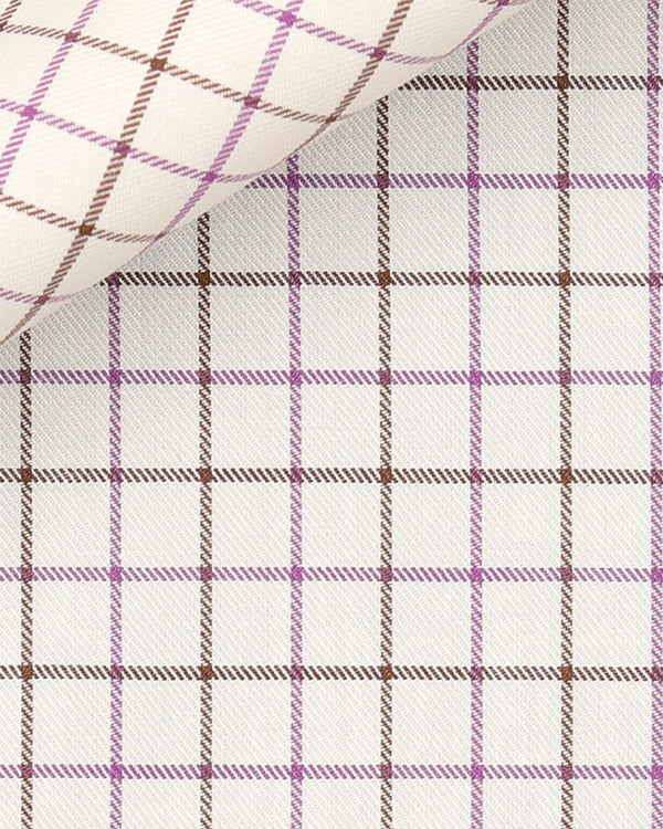 Thomas Mason Brown Purple Tattersall Check