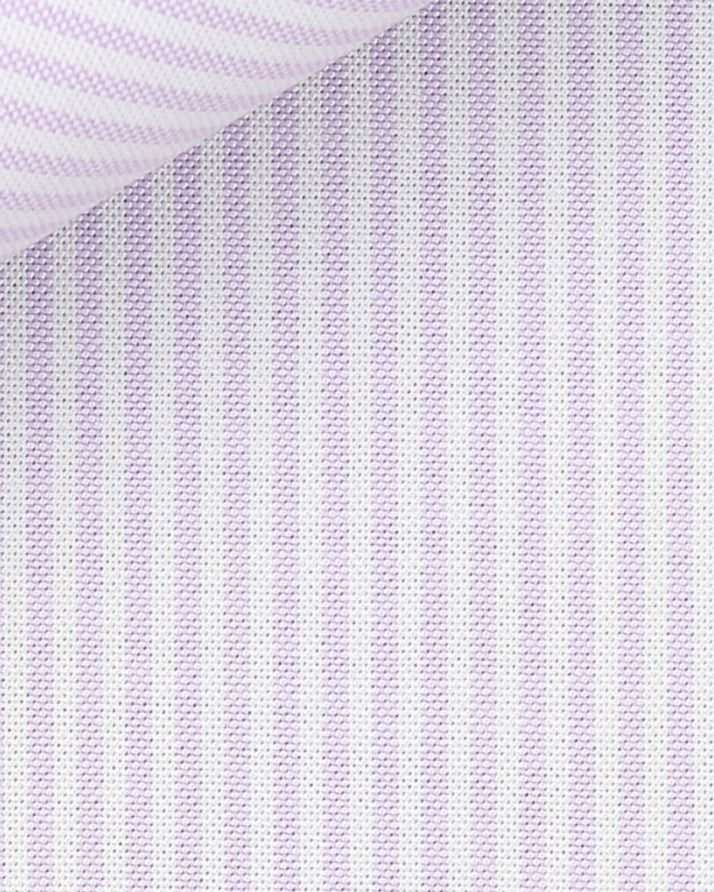Lavender university stripe American Oxford cloth by Thomas Mason