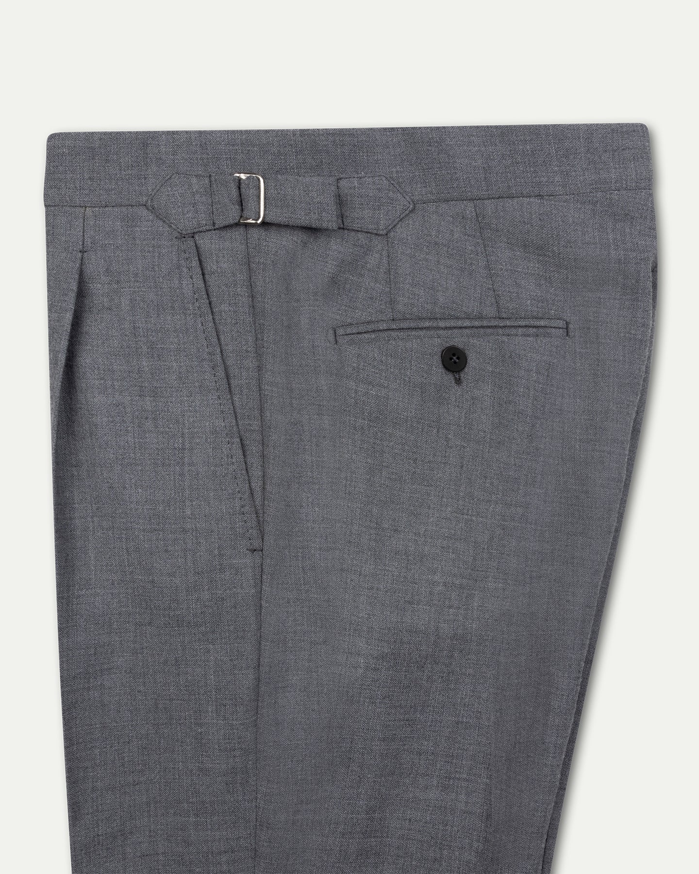 Made-To-Order Trousers in Light Grey Fresco