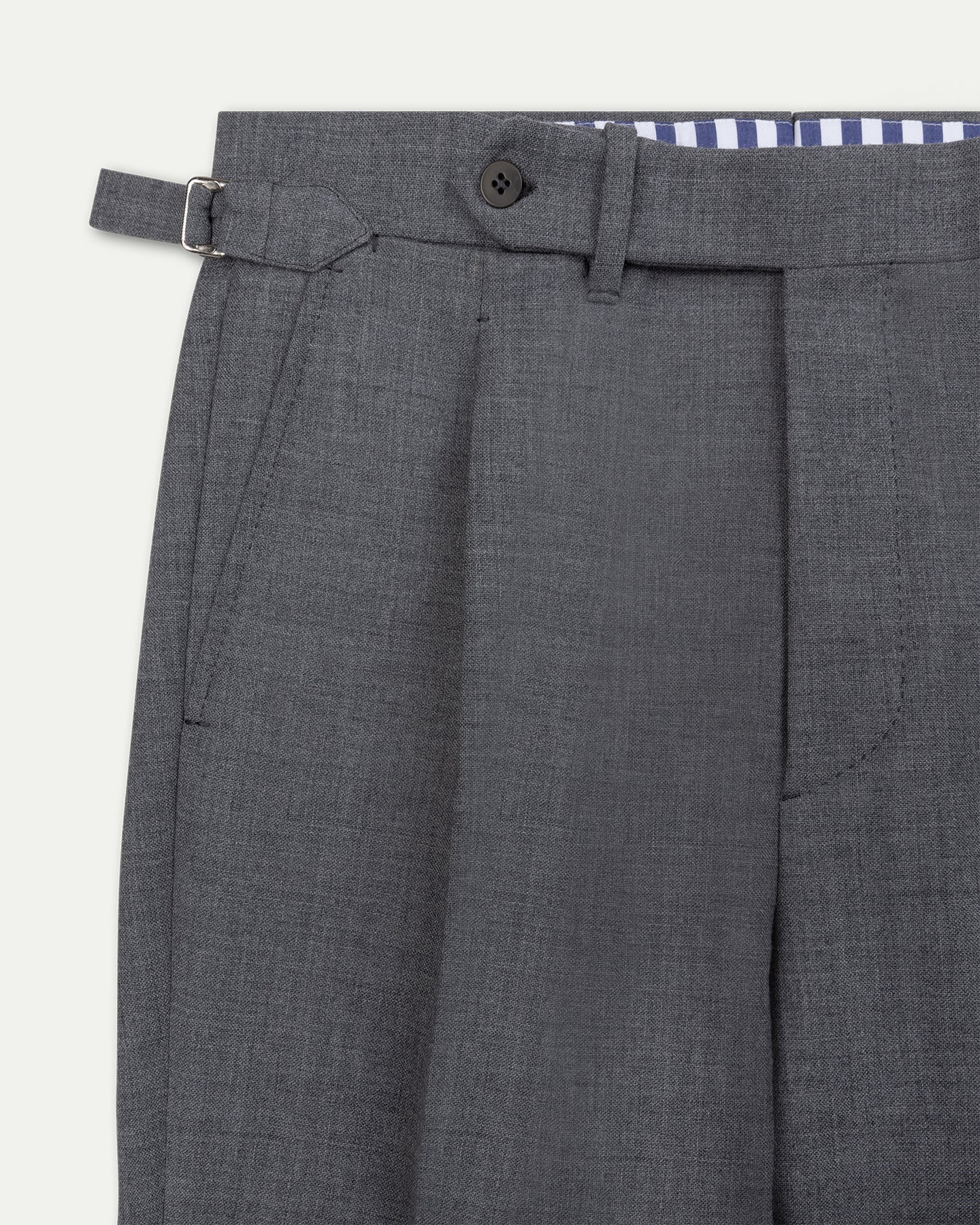 Made-To-Order Trousers in Light Grey Fresco