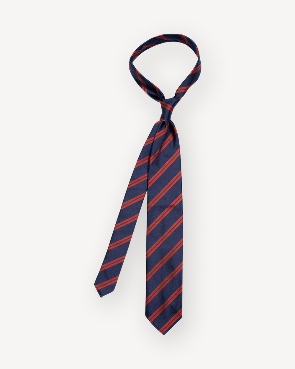 Navy Red and Green Regimental Stripe Repp Tie