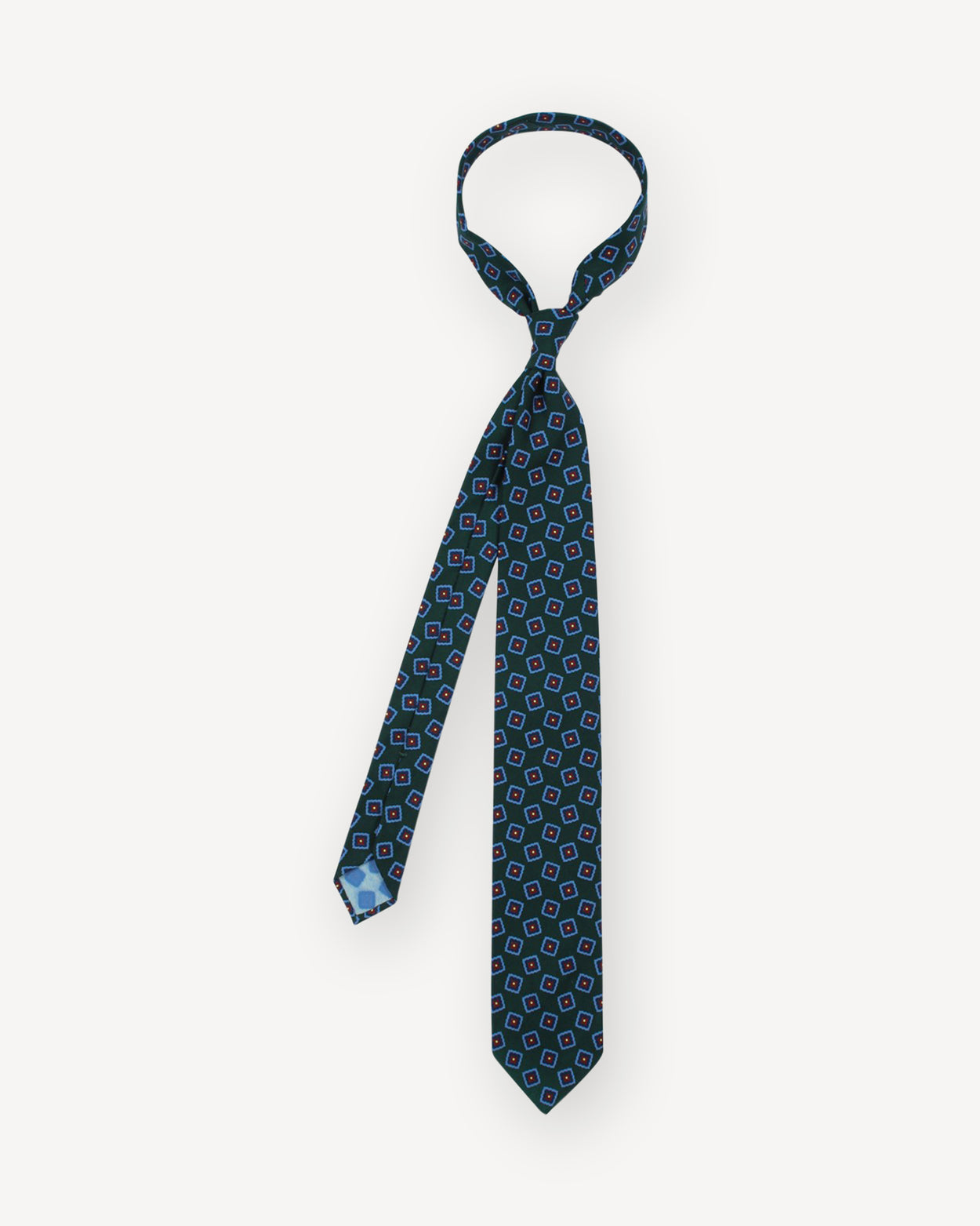 Ancient Madder Forest Green Medallion Silk Tie