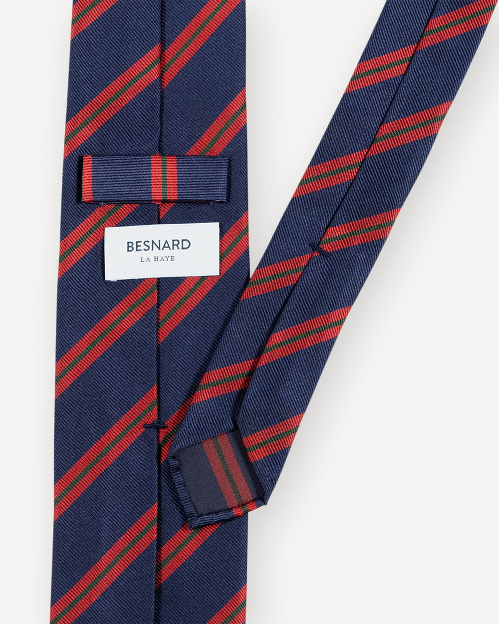Navy Red and Green Regimental Stripe Repp Tie