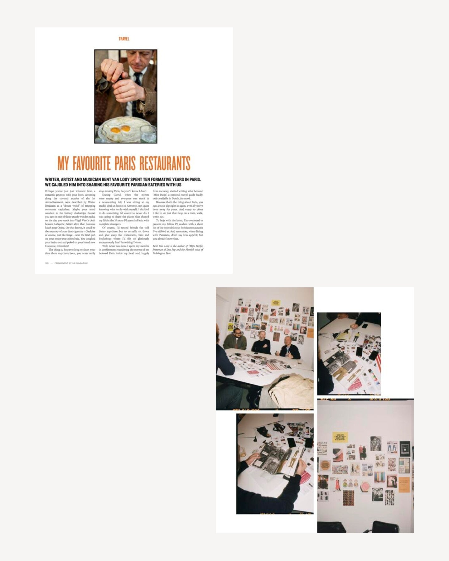 Two pages of Permanent Style magazine Spring Summer 2026, my favourite restaurants in Paris