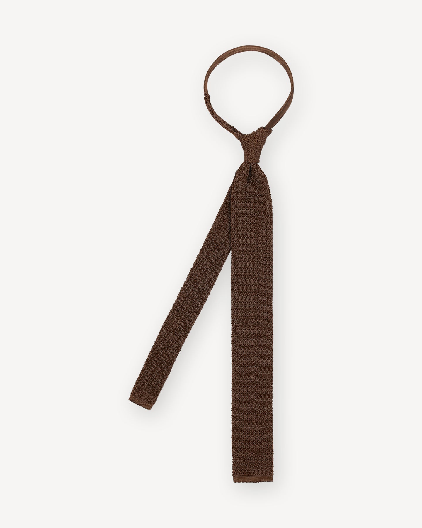 Brown Knitted Silk Tie