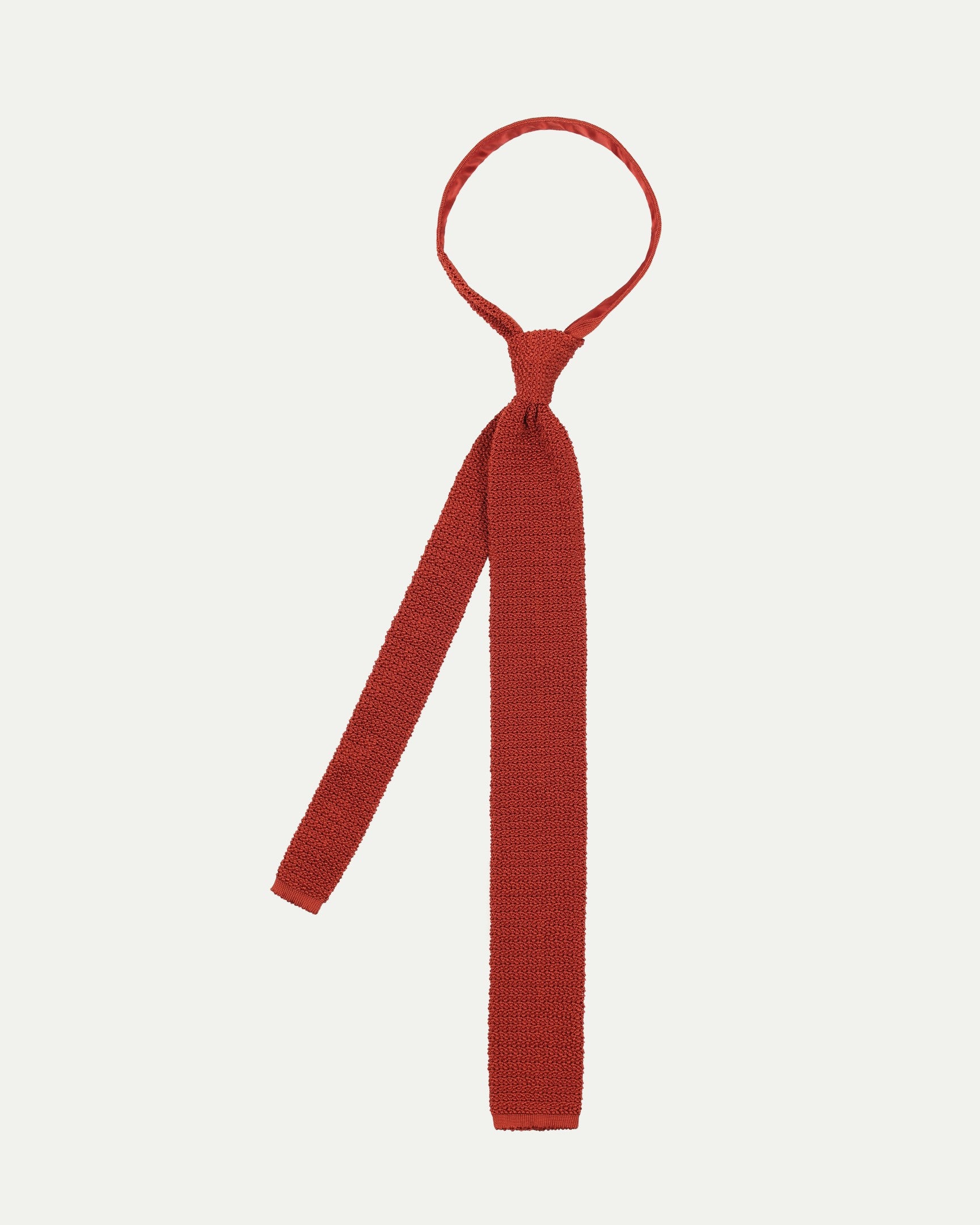 Rust Knitted Silk Tie