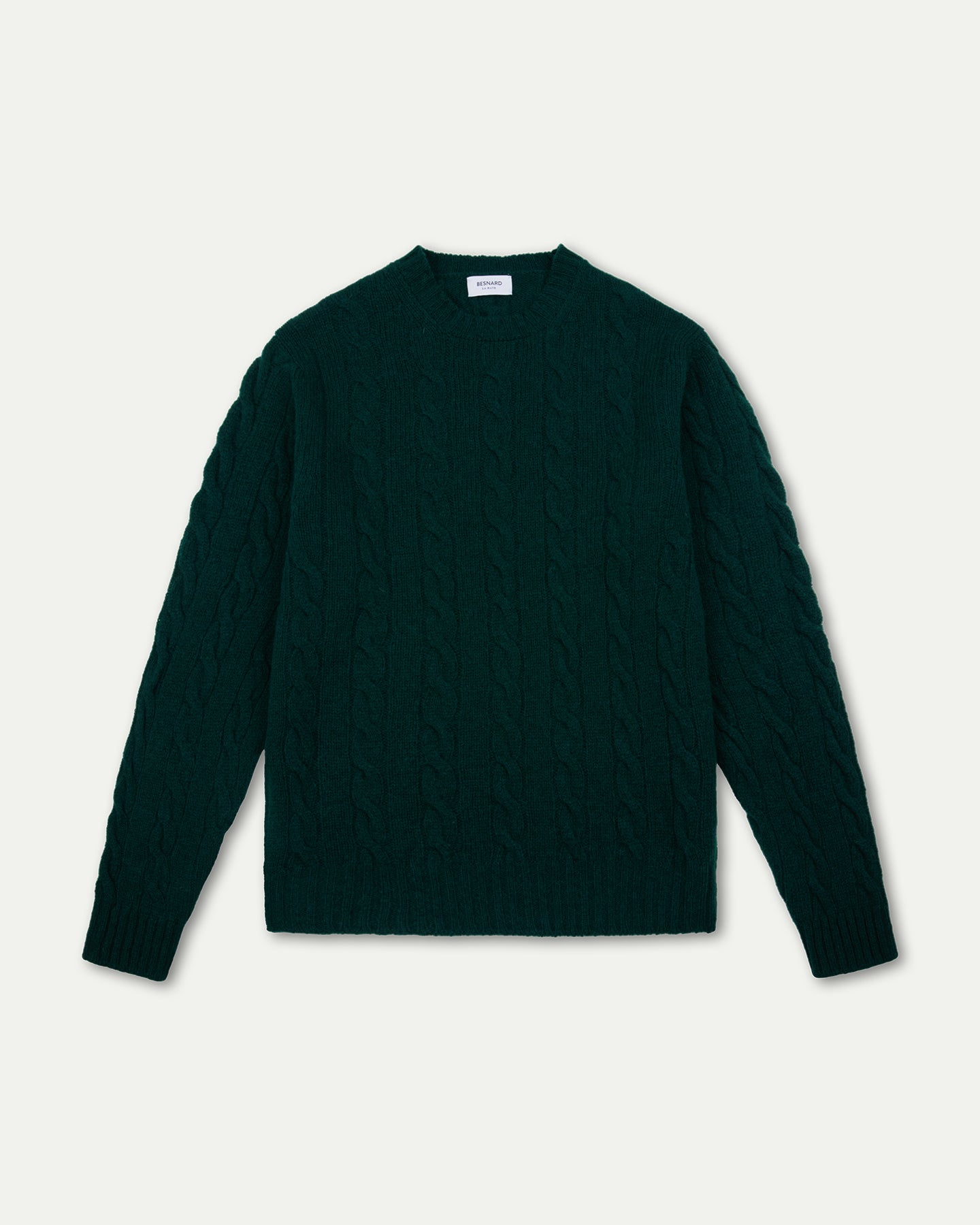 Green Shetland Wool Crewneck Sweater