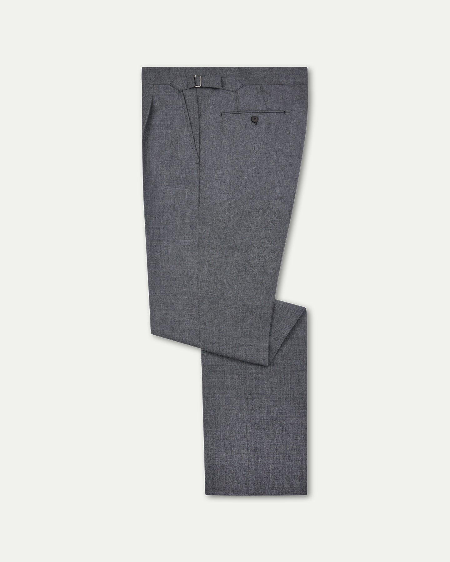 Made-To-Order Trousers in Light Grey Fresco