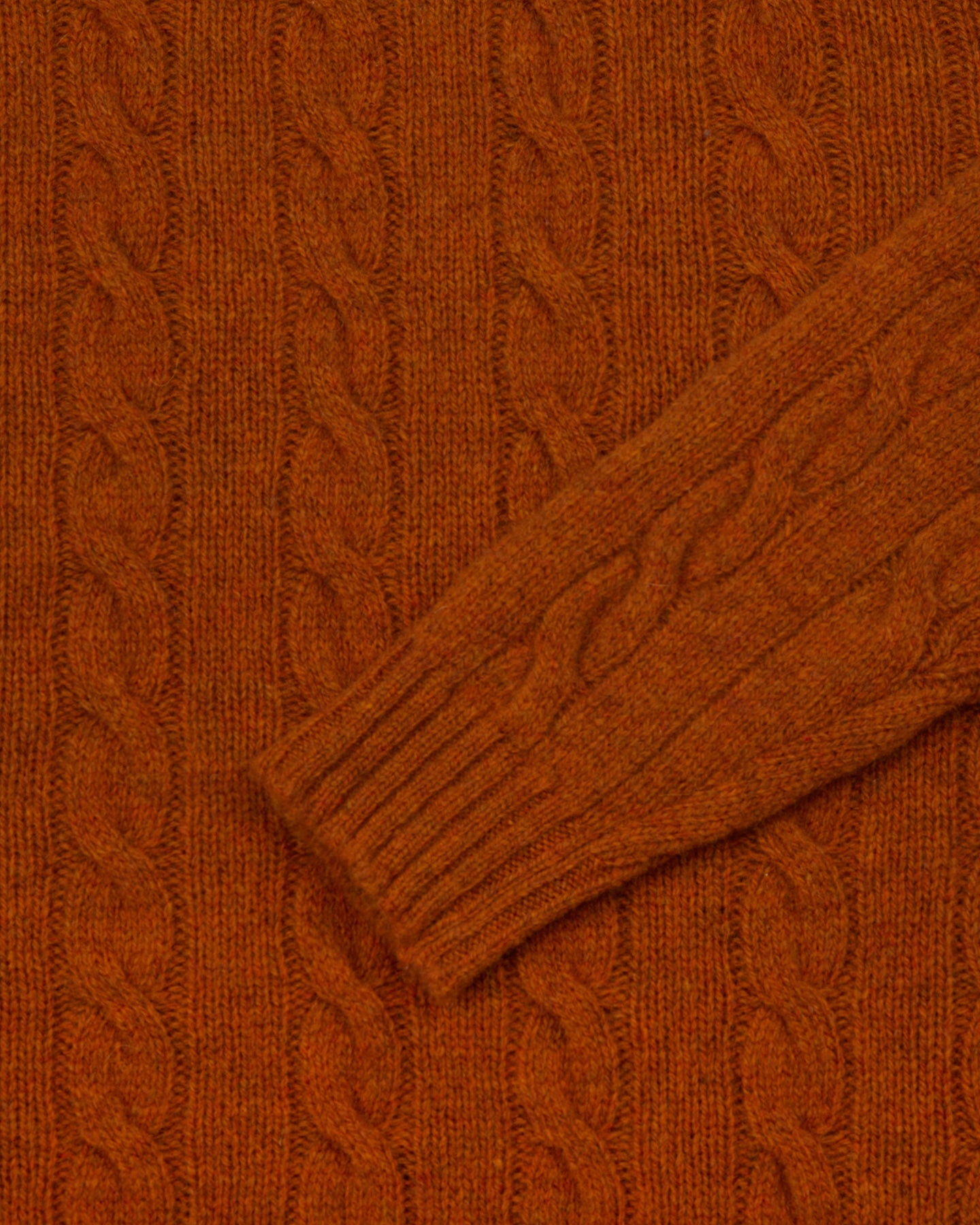 Burnt Orange Shetland Wool Crewneck Sweater