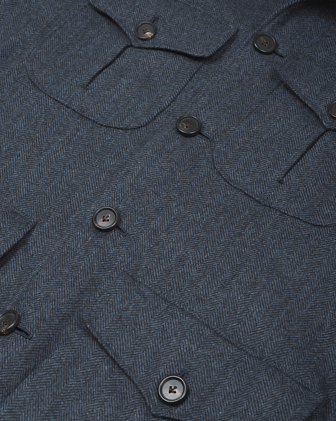 Safari Jacket Navy Herringbone