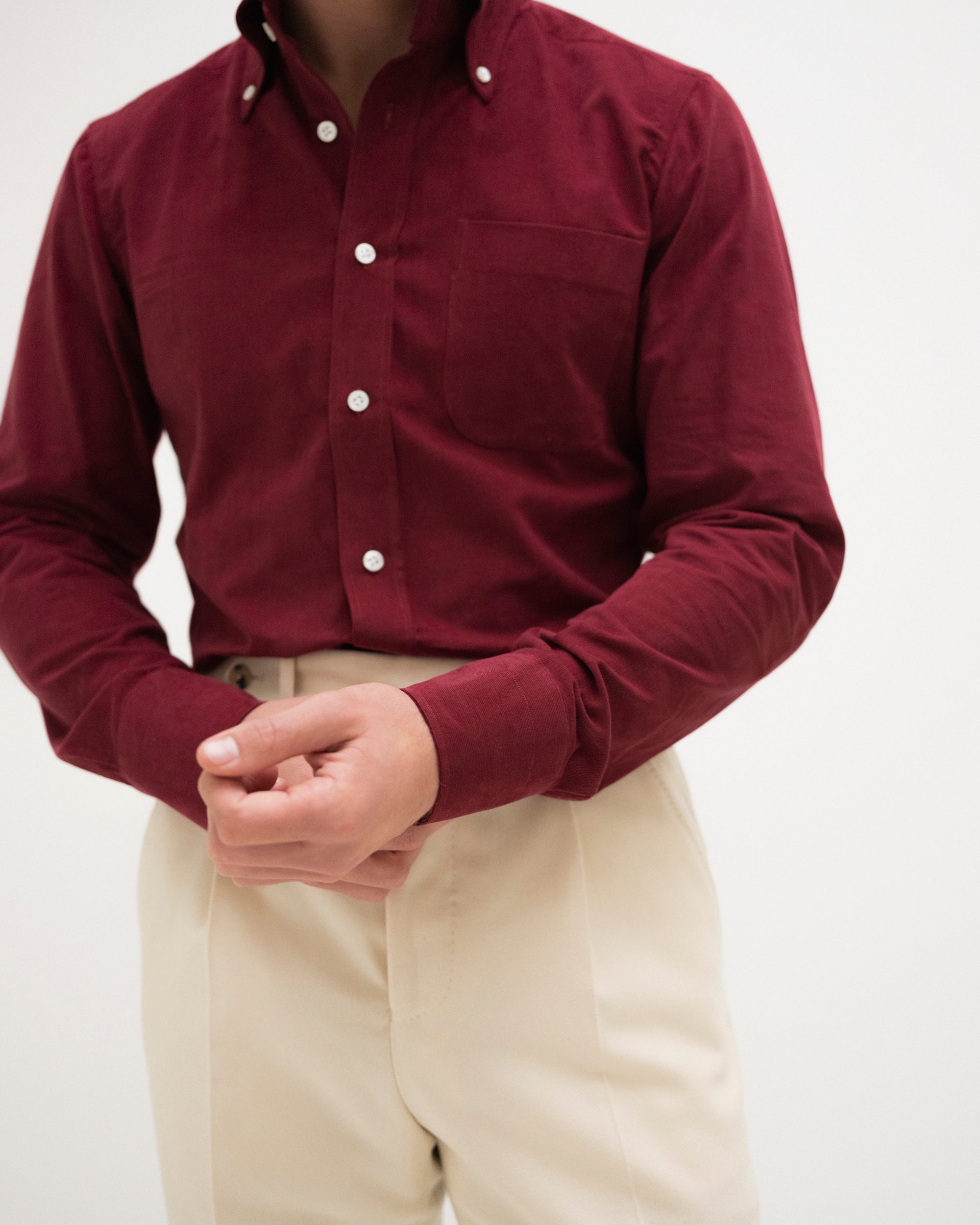 Burgundy Baby Corduroy Button Down Shirt