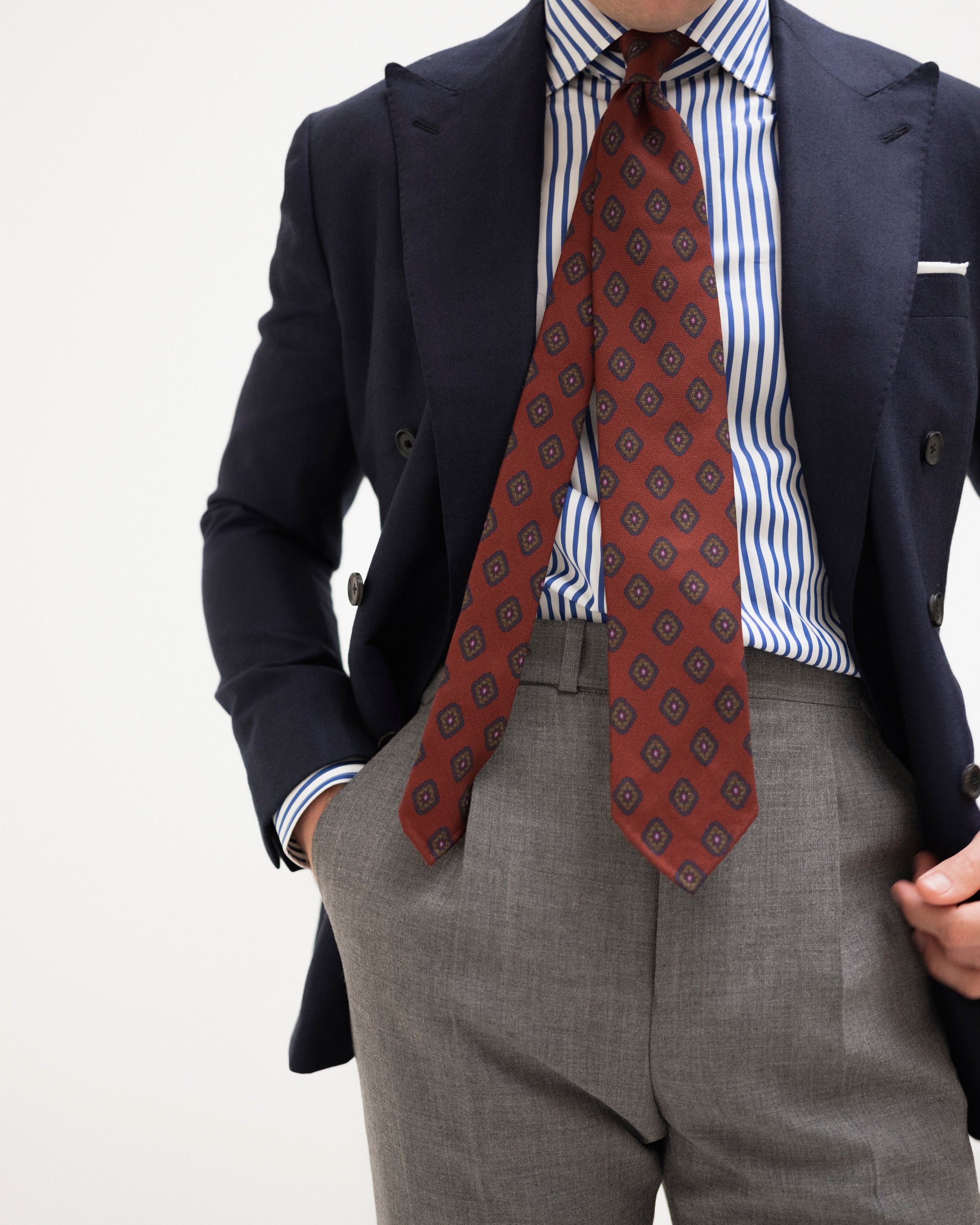 Ancient Madder Rust Medallion Silk Tie