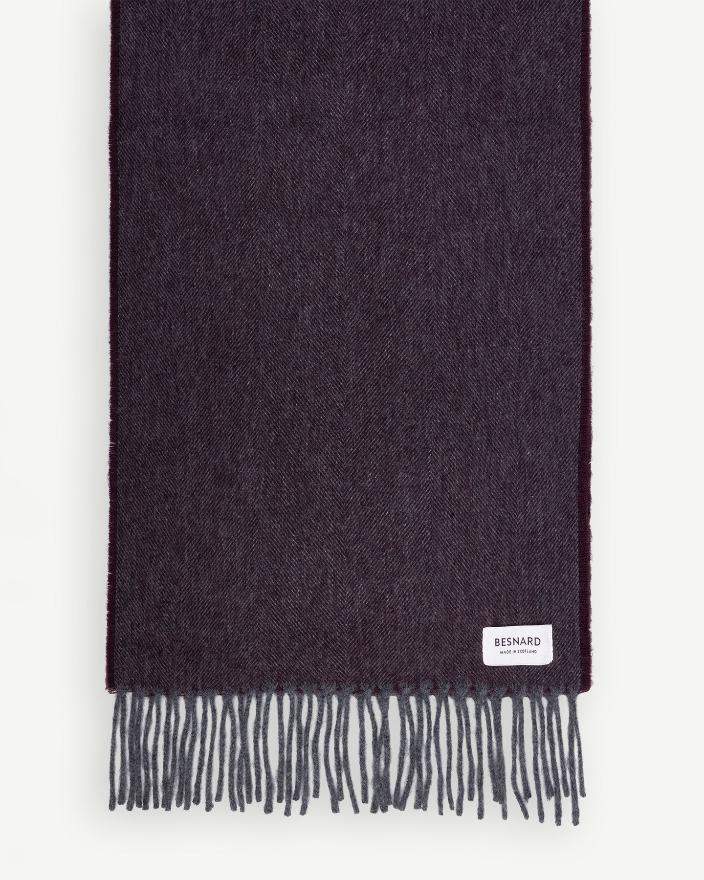 Aubergine/eggplant Herringbone Cashmere