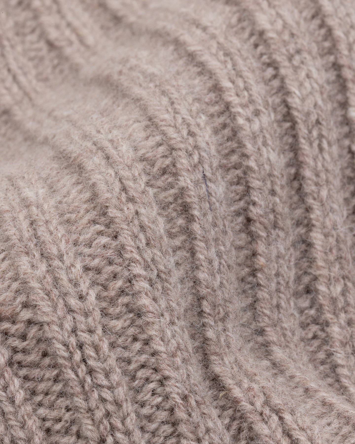 Light Brown Lambswool Ribbed Beanie