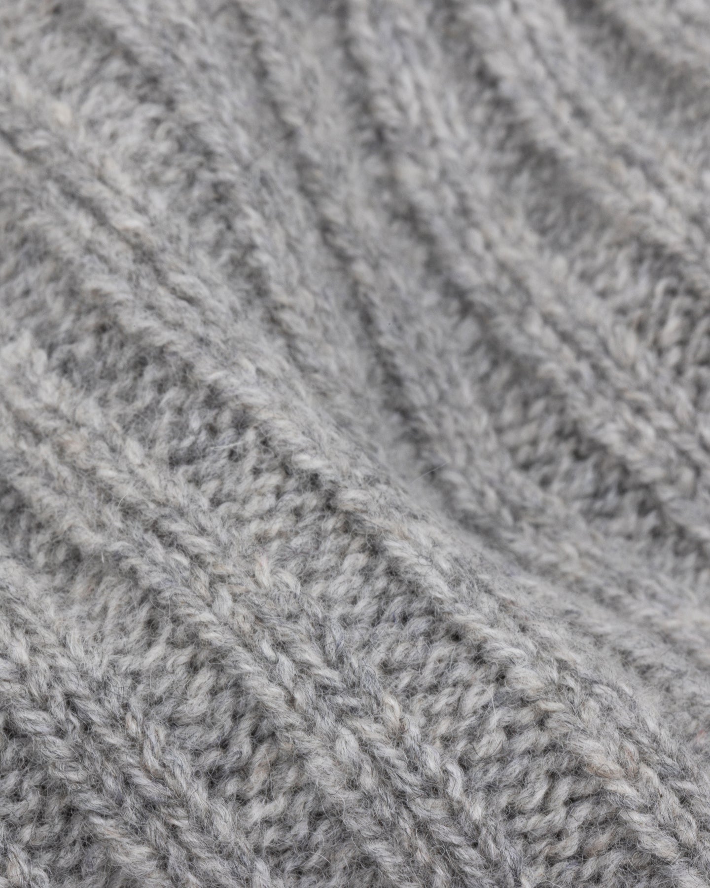 Light Grey Lambswool Ribbed Beanie