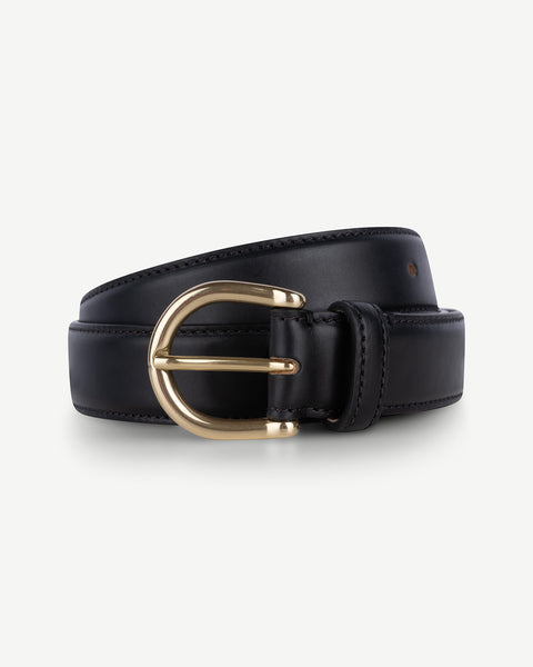 Black Leather Dress Belt | Made in Italy
