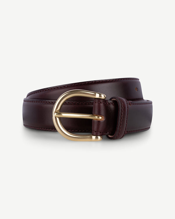 Burgundy Leather Dress Belt