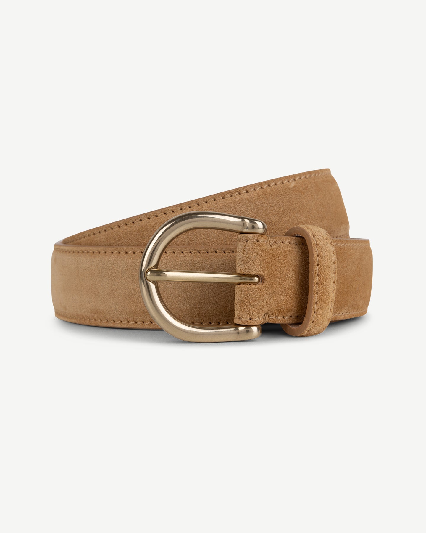 Tan suede dress belt