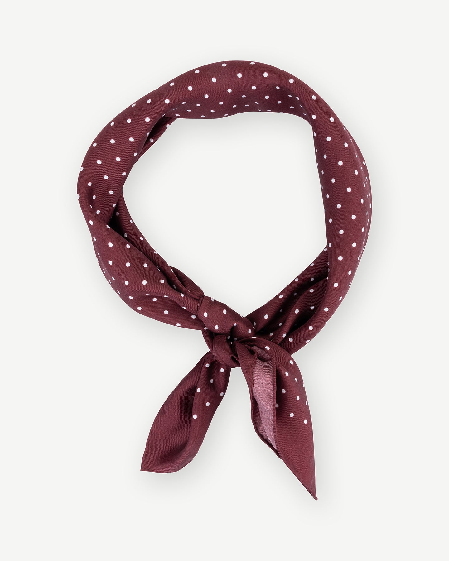 Burgundy Polka Dot Silk Neckerchief