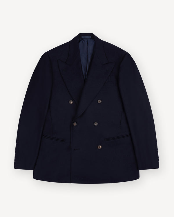 Navy Flannel Double Breasted Sport Coat