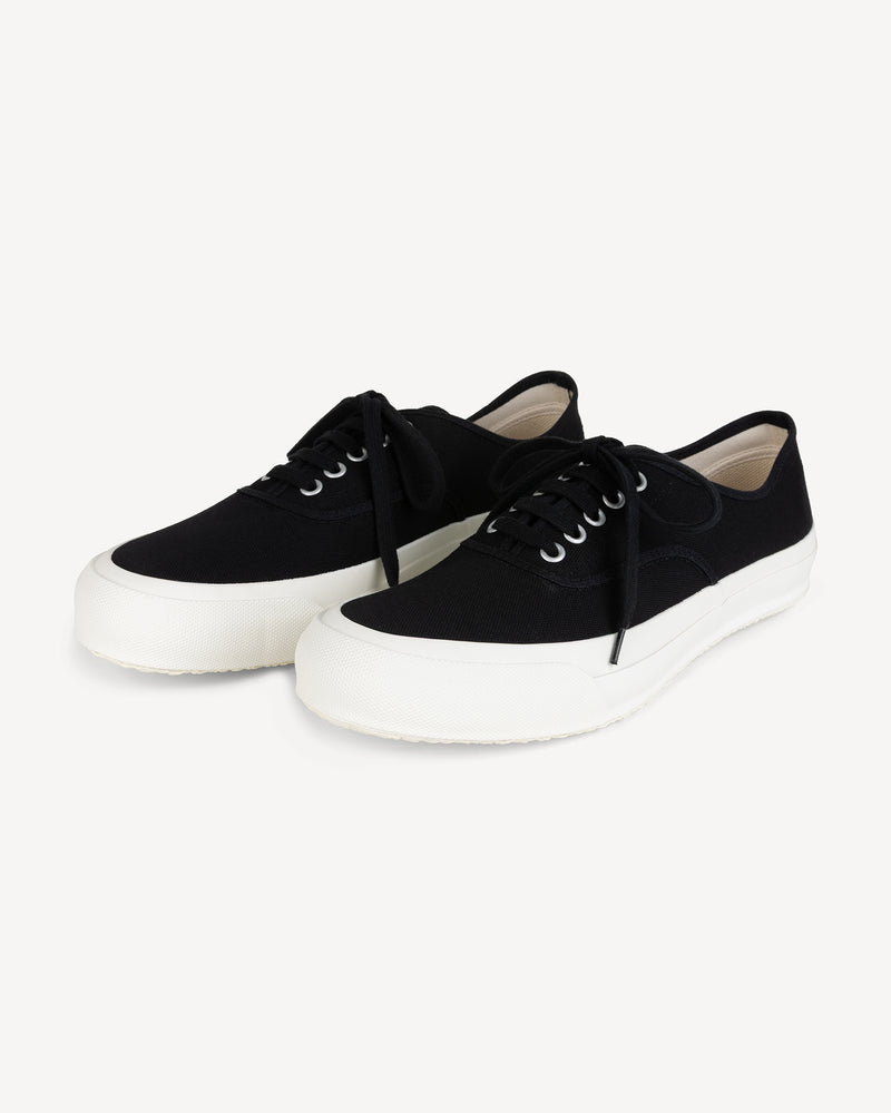 Doek zwarte canvas tennissneakers