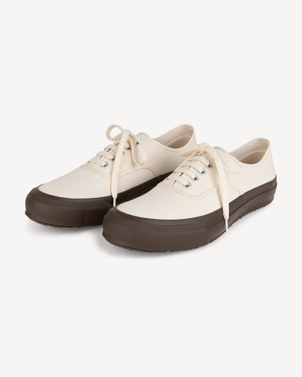 Doek Ecru/Brown Canvas Tennis Sneakers